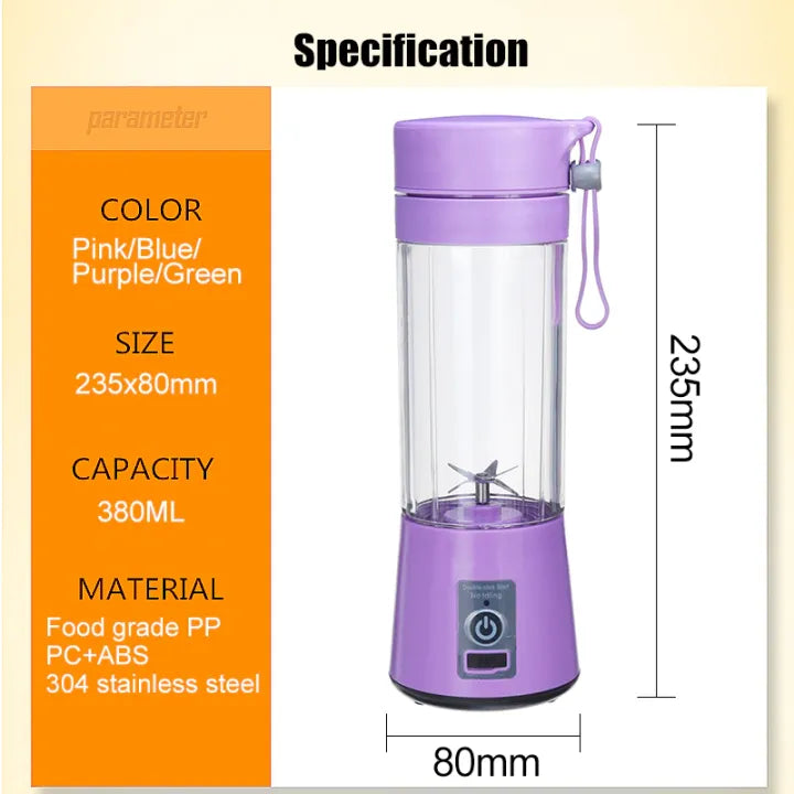 🥤 Portable Mini Blender – Fresh Juice Anywhere | USB Rechargeable
